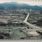 震災前の南三陸町の志津川地区　掲示写真